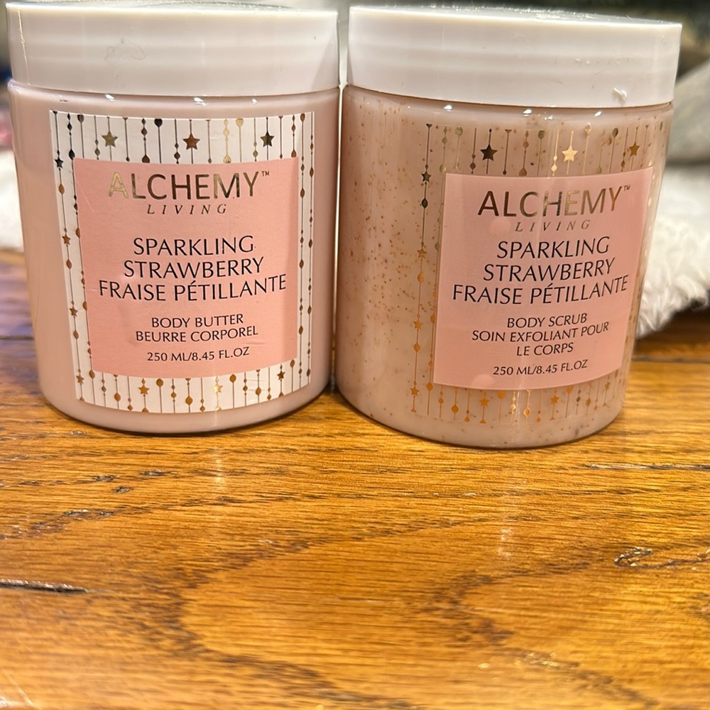 New. Alchemy body butter and body scrub